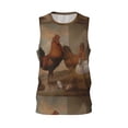 thumbnail image 1 of Easygdp Oil Painting Chicken And Duck Men's Mesh Basketball Jersey Quick Drying Sleeveless Shirts Fitted Muscle Tank Tops Sport Round Neck T-Shirt - 3X-Large, 1 of 9