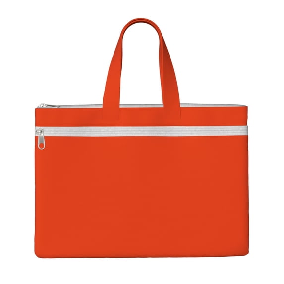 Easygdp Orange Canvas Document Bag File Bag Handle Business Briefcase Bag A4 File Organizer Organizer Handbag Briefcase