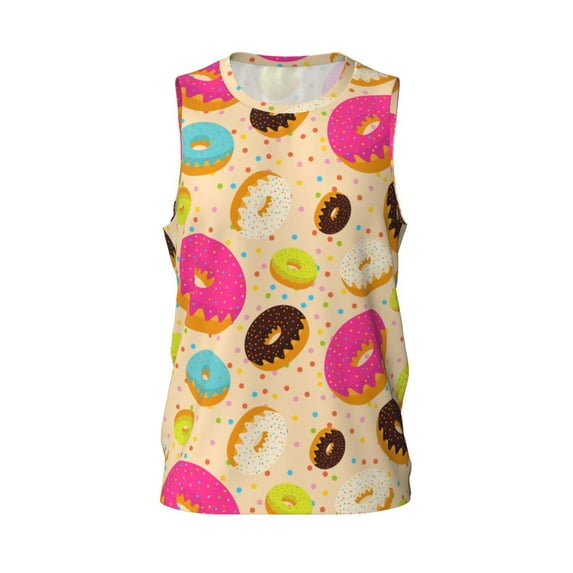 Easygdp Orange Flower Psychedelic Men's Mesh Basketball Jersey Quick Drying Sleeveless Shirts Fitted Muscle Tank Tops Sport Round Neck T-Shirt - Small