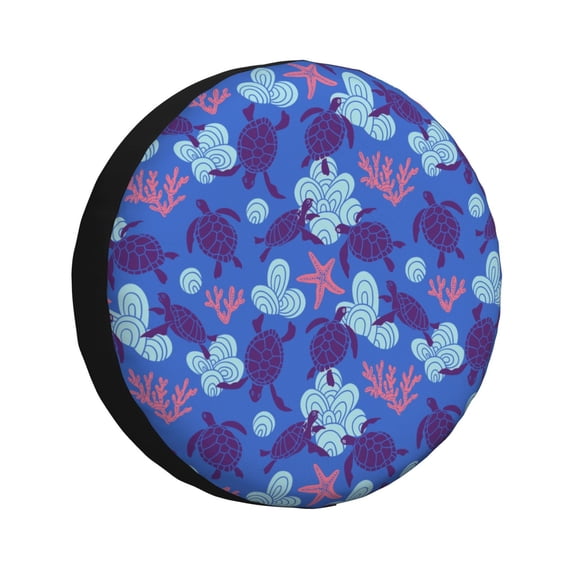Easygdp Ornamental Turtles Automobile Tire Dust Cover, 14-17in Spare Tire Cover Universal Fit for Trailer, Car, Truck, SUV, Jeep - 15 inch