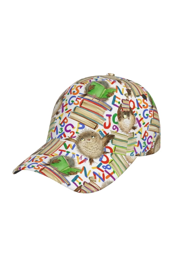 Owl Back To School Baseball Cap with Adjustable Buckle  Lightweight, Breathable, Sweat-Absorbent Hat for Outdoor Activities, Sports, and Casual Wear