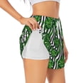 thumbnail image 1 of Easygdp Palm Greenery for Women's Athletic Shorts - High-Waist, Quick-Dry Workout Shorts with Pockets, Ideal for Running, Yoga, and Training-Small, 1 of 7