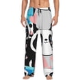 thumbnail image 1 of Easygdp Panda Cute Pink Hearts Men's Pajama Pant, Sleep Elastic Waistband Lounge Pants - X-Large, 1 of 9