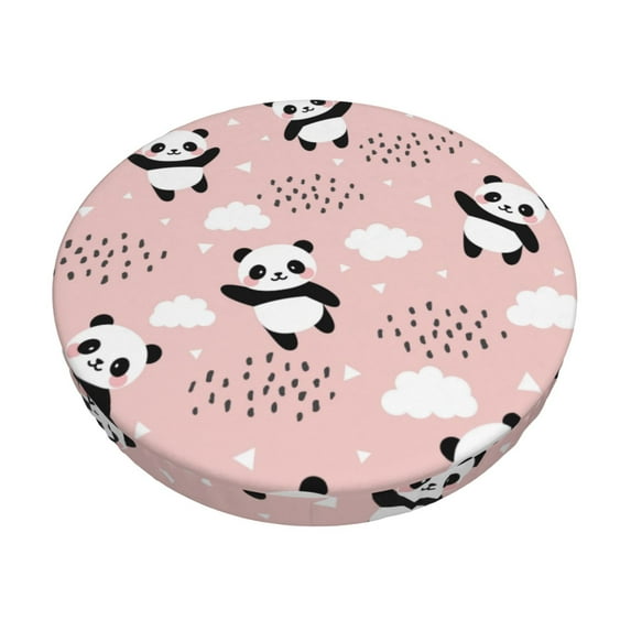 Easygdp Panda Flying In The Sky Between Clouds And Star Easy To Install Bar Chair Cover&Cound Chair Cover&Elastic Stool Cover, Washable&Bottom With Elastic Edge - 12 Inch