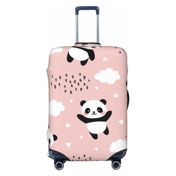 Easygdp Panda Flying in the Sky Between Clouds and Star Print Elastic and Washable Suitcase Protective Cover with Hidden Zipper Fits 18-32 inch Luggage -Medium