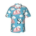 thumbnail image 1 of Easygdp Panda Flying in the Sky Men's Hawaiian Shirts Print Lapel Short Sleeve for Beach, vacation, party, casual occasions - 3X-Large, 1 of 9