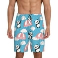 thumbnail image 1 of Easygdp Panda Flying in the Sky Men's Short Pajama Pants, Sleep Shorts, Household Pants, Casual Pants with Pockets - Small, 1 of 9