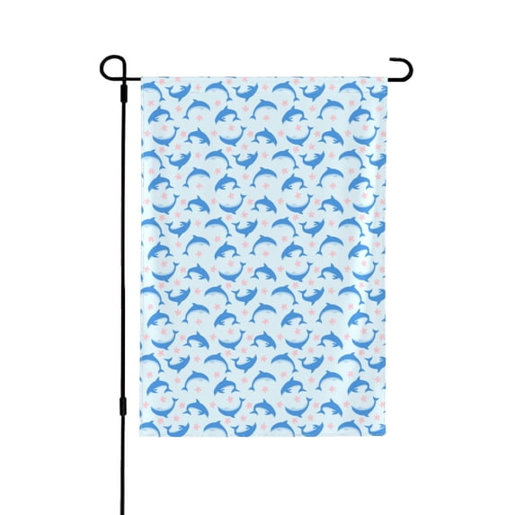 Easygdp Party Shark Cute Garden Flag Yard Flag Welcome Flag, Double-Sided, Weather Resistant for Outdoor Decor - 12.5"x18"