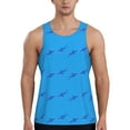 thumbnail image 1 of Easygdp Party Shark Cute Men's Tank Top, Sleeveless Muscle T Shirts, Breathable, Quick-Dry, Loose for Gym, Running, Fitness - 3X-Large, 1 of 9
