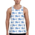 thumbnail image 1 of Easygdp Party Shark Cute Men's Tank Top, Sleeveless Muscle T Shirts, Breathable, Quick-Dry, Loose for Gym, Running, Fitness - Large, 1 of 9