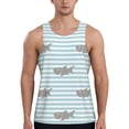 thumbnail image 1 of Easygdp Party Shark Cute Men's Tank Top, Sleeveless Muscle T Shirts, Breathable, Quick-Dry, Loose for Gym, Running, Fitness - X-Large, 1 of 9