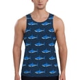 thumbnail image 1 of Easygdp Party Shark Cute Men's Tank Top, Sleeveless Muscle T Shirts, Breathable, Quick-Dry, Loose for Gym, Running, Fitness - X-Large, 1 of 9