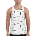 thumbnail image 1 of Easygdp Party Shark Cute Men's Tank Top, Sleeveless Muscle T Shirts, Breathable, Quick-Dry, Loose for Gym, Running, Fitness - XX-Large, 1 of 9