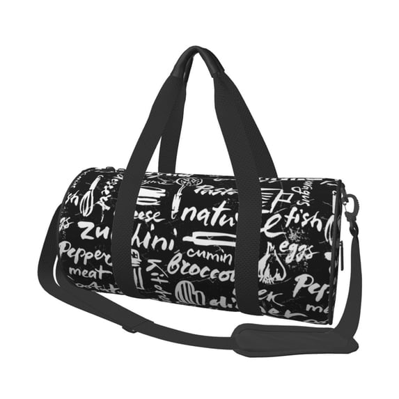 Easygdp Pasta Bacon Travel Bag, Camping, Weekend, Carry On Overnight Duffel Bag with Shoulder Strap
