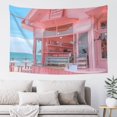 thumbnail image 1 of Easygdp Pastel Pink Beach Cafe Tapestry Wall Hanging, Wall Tapestries for Bedroom Aesthetic Living Room Office Decor 60x40in, 1 of 8