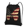 thumbnail image 1 of Easygdp Patriotic USA Butterfly Art Drawstring Backpack Gym Bag,Sport Gym Sackpack,Gym Sack with Side Pocket for Men Women, 1 of 6