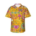 thumbnail image 1 of Easygdp Peace Love and Dove Flower Power Men's Hawaiian Shirts Print Lapel Short Sleeve for Beach, vacation, party, casual occasions - 3X-Large, 1 of 9