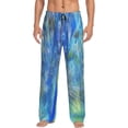 thumbnail image 1 of Easygdp Peacock Men's Pajama Pant, Sleep Elastic Waistband Lounge Pants - Small, 1 of 9