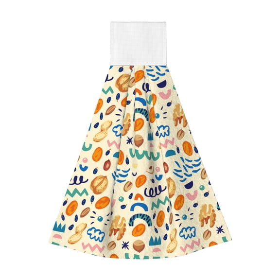 Easygdp Peanuts 8 Kitchen Hand Towels Hanging Tie Towels Fast Drying Dish Cloth with Loop for Bathroom Restroom Home Decor