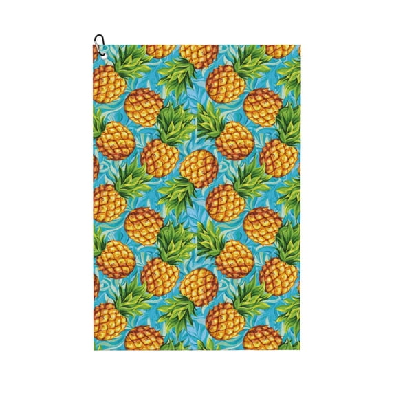 Easygdp Pineapple Golf Towel 24x16in for Men and Women with Carabiner Clip for Easy Attachment
