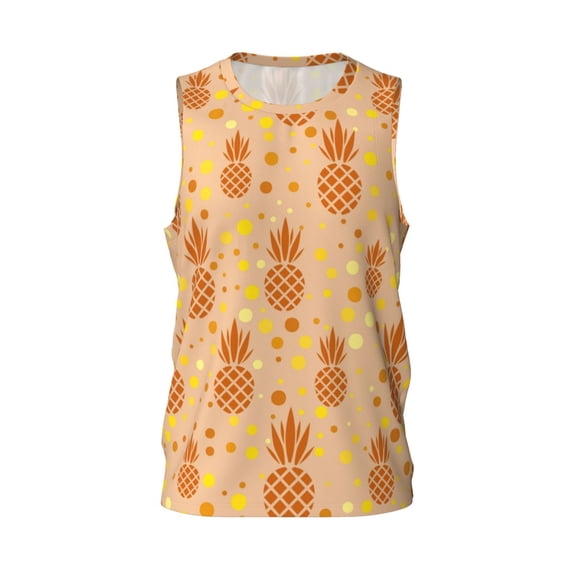 Easygdp Pineapples Men's Mesh Basketball Jersey Quick Drying Sleeveless Shirts Fitted Muscle Tank Tops Sport Round Neck T-Shirt - X-Large