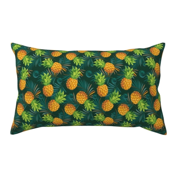 Easygdp Pineapples with Palm Leaves Envelope Closure Pillowcase - 20x36in, Queen Pillowcase, Breathable, Stain-Resistant, Wrinkle-Free