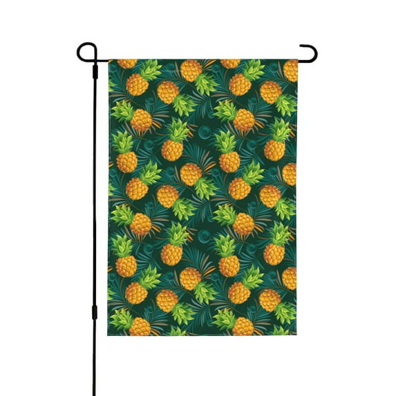 Easygdp Pineapples with Palm Leaves Garden Flag Yard Flag Welcome Flag, Double-Sided, Weather Resistant for Outdoor Decor - 12.5"x18"
