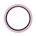 Easygdp Pink And White Polka Dot Elastic Steering Wheel Cover, Auto