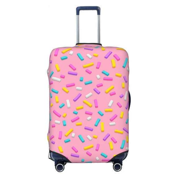 Easygdp Pink Donut Double-Sided Printed Elastic Suitcase Protective Cover,Invisible Zipper, Business Trip Luggage Cases,Washable And Resistant To Falling -X-Large