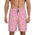 thumbnail image 1 of Easygdp Pink Donut Men's Short Pajama Pants, Sleep Shorts, Household Pants, Casual Pants with Pockets - X-Large, 1 of 9