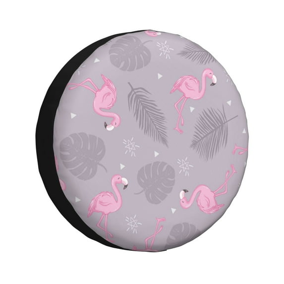 Easygdp Pink Flamingo Wheel Sun Guard, Spare Tire Cover,Universal Trailer Suv Truck Camper Travel,Easy To Install And Remove -15 Inch