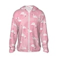 thumbnail image 1 of Easygdp Pink Flamingos and Flowers Lightweight Long Sleeve Sun Shirt Sports long-Sleeved Sun Protective Clothing, Quick Drying Breathable - Small, 1 of 9