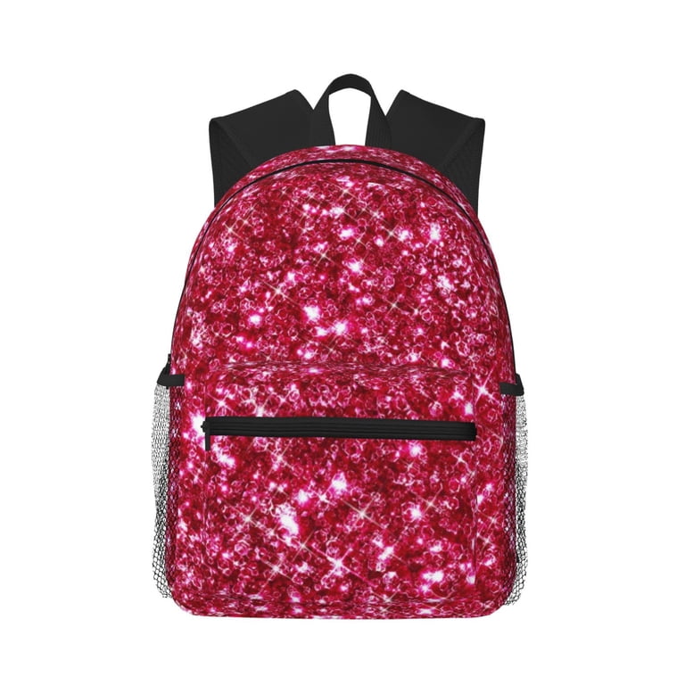 Easygdp Pink Glitter Casual Laptop Backpack, Large Capacity - Main Image