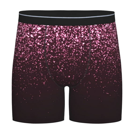 Easygdp Pink Glitter Sparkles A Men's Boxer Briefs Men’s Underwear Boxer Briefs for Men