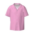 thumbnail image 1 of Easygdp Pink Men's Casual Short-sleeved Shirt with Pocket and Button Suitable for Beach Vacation Leisure - Small, 1 of 7