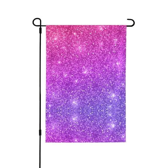 Easygdp Pink Purple Glitter Garden Flag Yard Flag Welcome Flag, Double-Sided, Weather Resistant for Outdoor Decor - 28"x40"