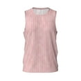 thumbnail image 1 of Easygdp Pink Stripes Men's Mesh Basketball Jersey Quick Drying Sleeveless Shirts Fitted Muscle Tank Tops Sport Round Neck T-Shirt - Medium, 1 of 9