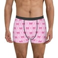 thumbnail image 1 of Easygdp Pink bows Men's Boxer Briefs,Soft and Breathable Cotton Underwear with ComfortFlex Waistband-Small, 1 of 5