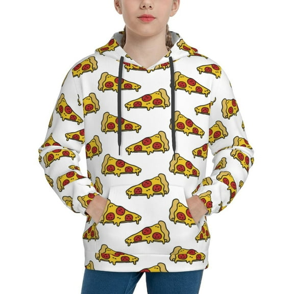 Easygdp Pizza Boys Hoodie Kids Sweatshirt Youth Pullover With Hood-X-Large