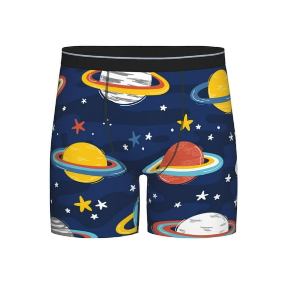 Easygdp Planets and Stars Men's Boxer Briefs Men’s Underwear Boxer Briefs for Men