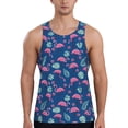 thumbnail image 1 of Easygdp Plants And Flamingos Men's Tank Top, Sleeveless Muscle T Shirts, Breathable, Quick-Dry, Loose for Gym, Running, Fitness - Small, 1 of 9