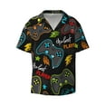thumbnail image 1 of Easygdp Play Game3 Men's Casual Short-sleeved Shirt with Pocket and Button Suitable for Beach Vacation Leisure - Large, 1 of 7