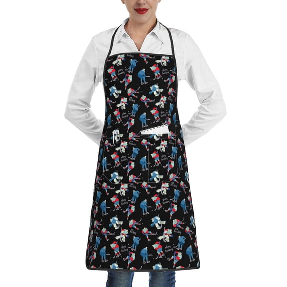 Easygdp Play Hockey Apron Waterdrop Resistant with 2 Pockets,Oil Resistant Cooking Kitchen Chef Apron for Women Men
