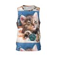 thumbnail image 1 of Easygdp Playful Cat Men's Mesh Basketball Jersey Quick Drying Sleeveless Shirts Fitted Muscle Tank Tops Sport Round Neck T-Shirt - Medium, 1 of 9