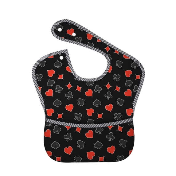 Easygdp Poker Creative Symbols Bibs For Babies, Baby Bibs for Eating, Toddler Bibs, Waterproof Bibs, Feeding Bibs, for Toddlers, Boys, Girls