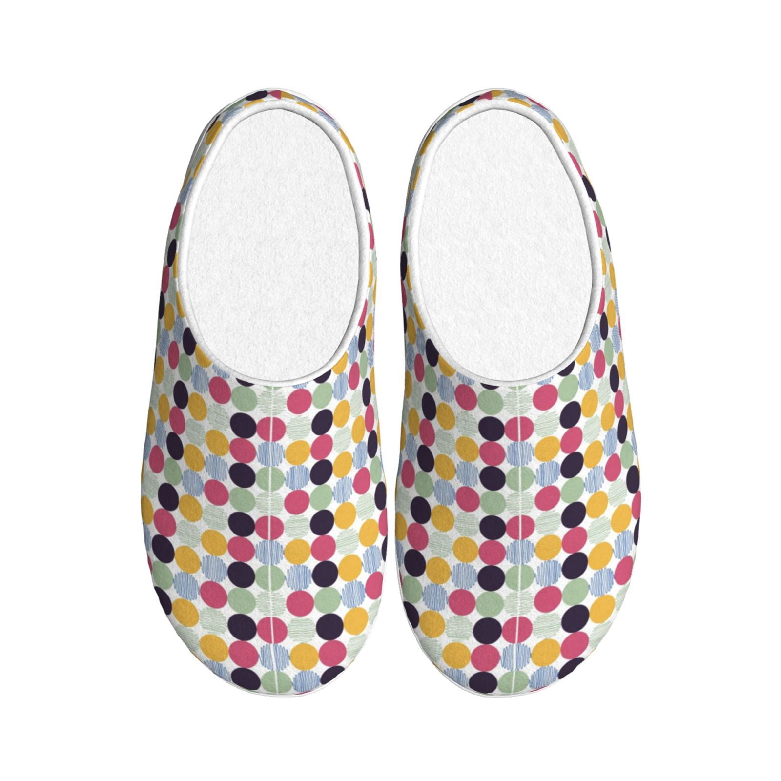 Vintage Red White Polka Dot Pattern Print Premium Home Slippers