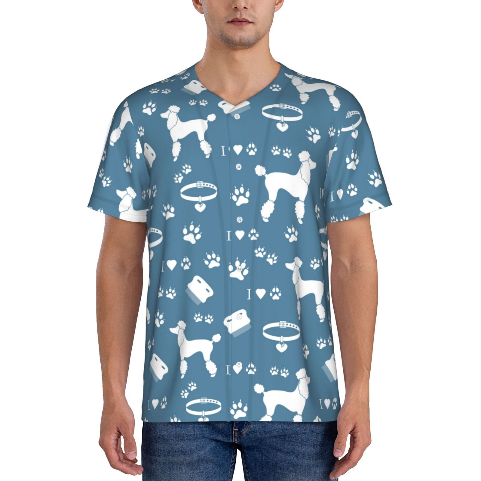 Men's Puppy Graphic Round Neck Casual T-Shirt