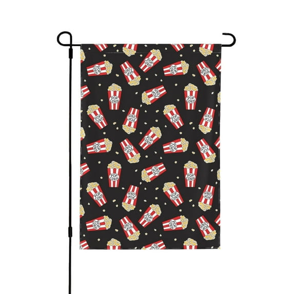 Easygdp Popcorn Garden Flag Yard Flag Welcome Flag, Double-Sided, Weather Resistant for Outdoor Decor - 12.5"x18"