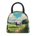 thumbnail image 1 of Easygdp Prairie Pasture Cow Large Insulated Lunch Bag，Aluminum Lining, Spacious Design, Leakproof, Ideal for Work, Picnics, Travel, and Outdoor Activities-One Size, 1 of 6