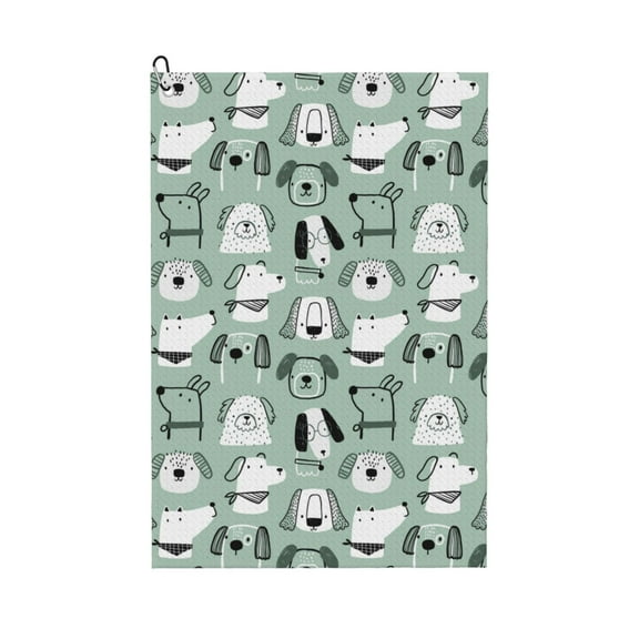 Easygdp Puppy Golf Towel 24x16in for Men and Women with Carabiner Clip for Easy Attachment